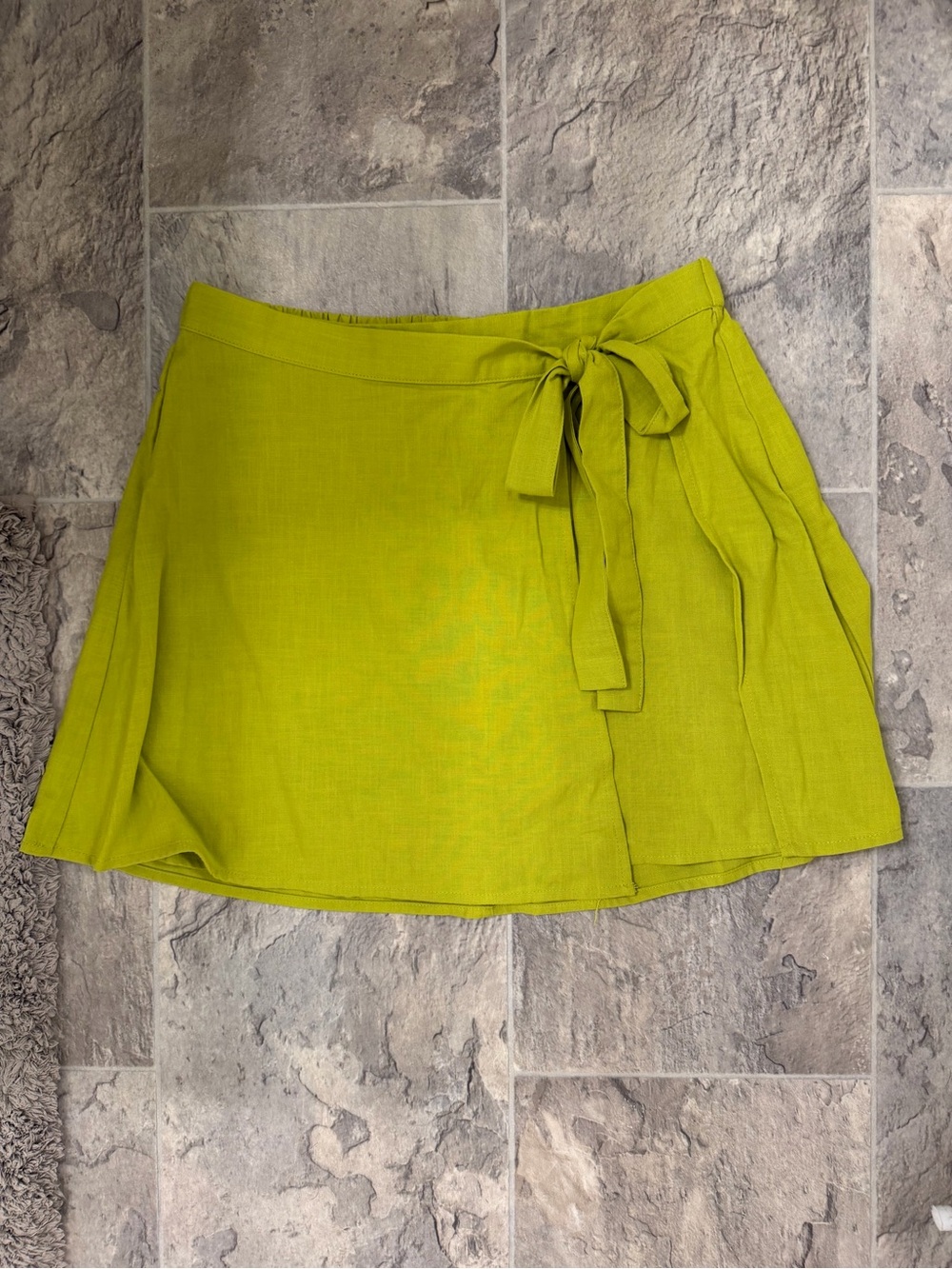 a new day Lime Green Mini Wrap Skirt